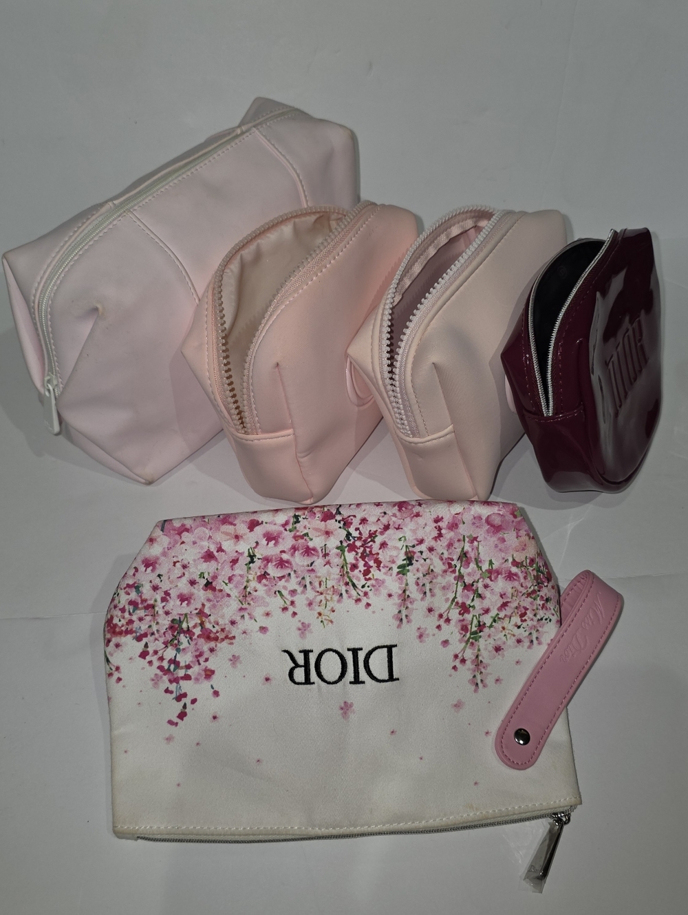 Dior Miss Dior Cosmetic Bag Lot Travel Makeup Pouch Toiletry Organizer Set of 5 - Picture 2 of 16